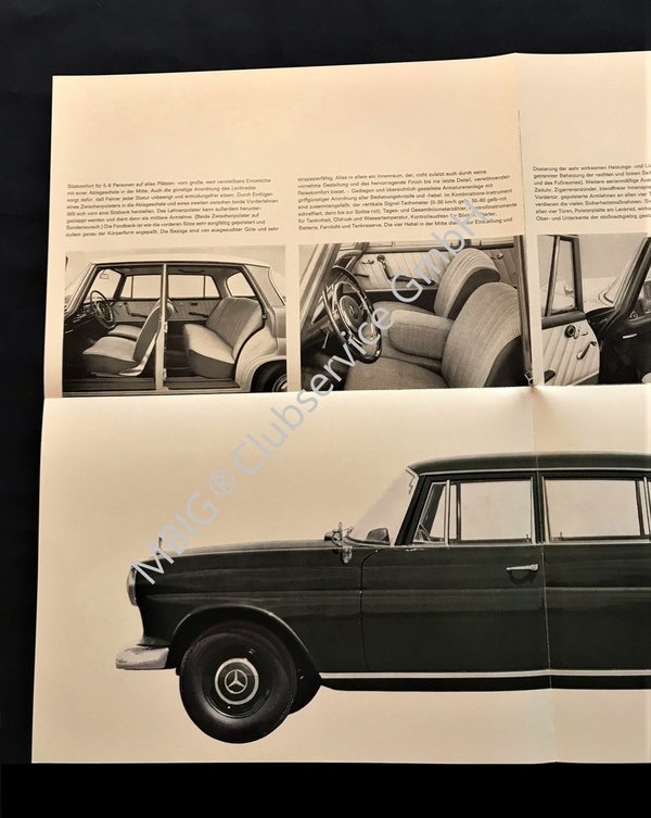 MBIG Mercedes Daimler Benz Prospekt Heckflosse W110 190 Reprint